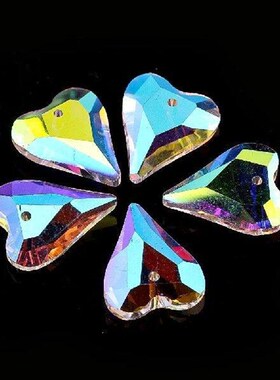 5Pcs 17mm Long Point Peach Heart Shape Pendant Synthetic