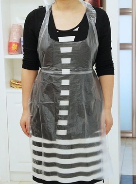 100PCS Disposable Kitchen Aprons Plastic Waterproof Apron In