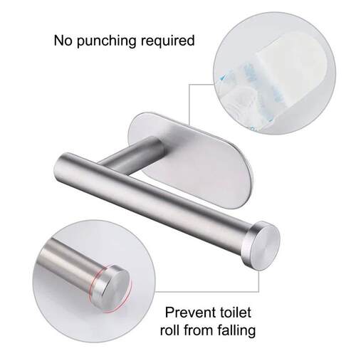 Self Adhesive Toilet Paper Towel Holder Stainless Steel Wall