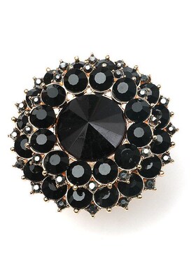 Retro Oversized Luxurious FullDiamond Geometric Circular Rin