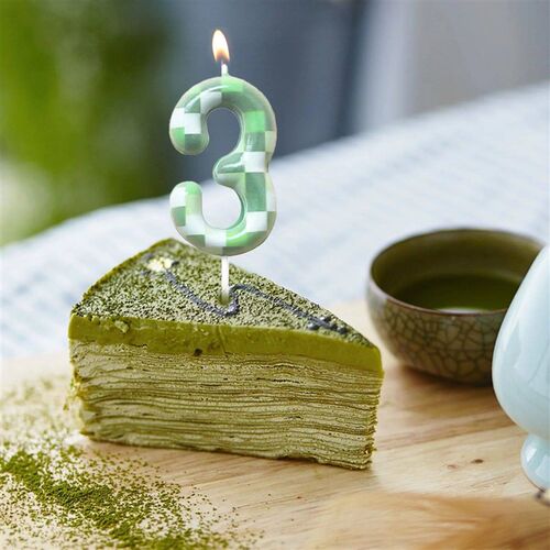 7pcs Green Candle Birthday Party Pixel Theme Birthday Party