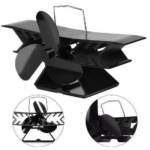 Air Circulation Fan Compact Fireplace Fan Anodized Aluminum