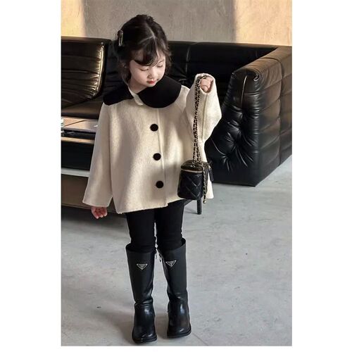 girls small fragrant woolen coat autumn and winter new item