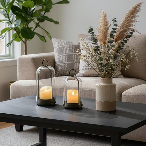 European Style Creative Retro Glass Candlestick Windproof Ca