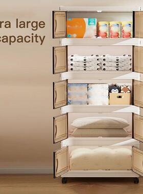 48cm Wide Foldable Storage Cabinet with Rolling Wheels,3-6 T