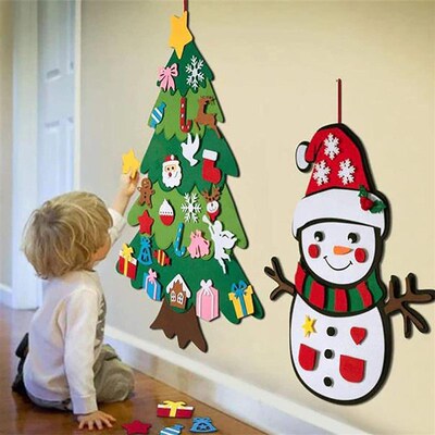 Montessori DIY Felt Christmas Tree set with Lights Toddlers
