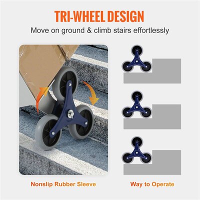 SucceBuy 550/375/220lbs Stair Climbing Cart Folding Trolley