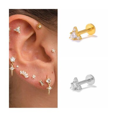 CANNER 925 Sterling Silver Tragus Piercing Stud Earrings for