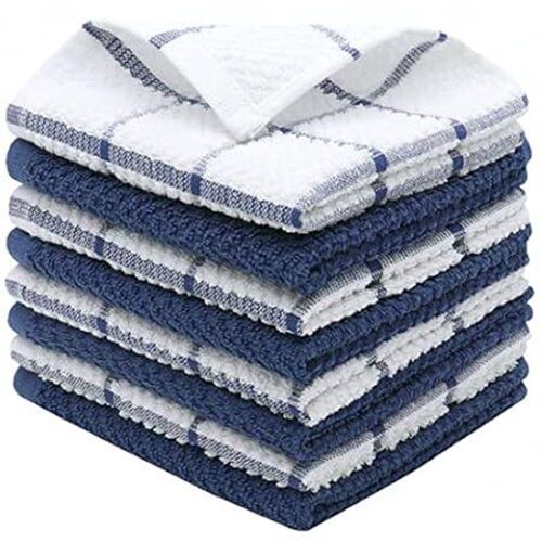 PPAXL Cotton Grid Dish Cloths, Terry Cleaning Rags, 12 x