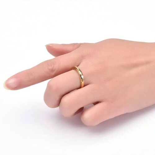 3mm Thin Stainless Steel Faceted Spinner Ring Wedding Band f