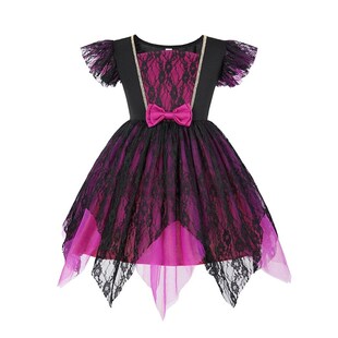 2024 Lace Halloween Costume Kids Girls Cosplay Witch Vampire