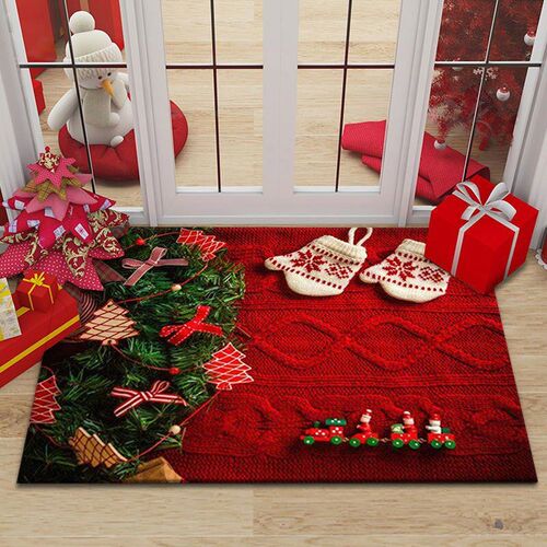 Christmas Rug Mat Decorations Doormat Gifts Party home Decor