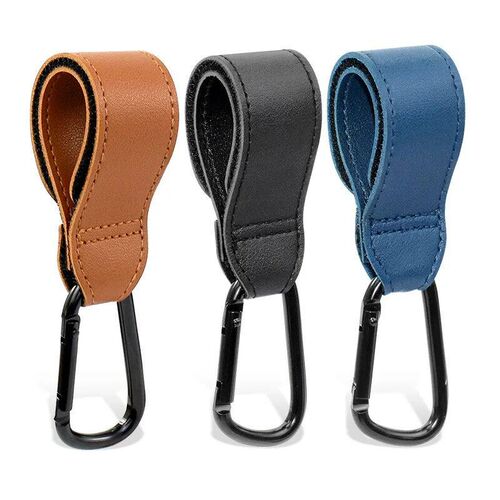 1/2pcs PU Leather Baby Bag Stroller Hook Pram Rotate 360 Deg