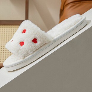Fall Winter Cotton Slippers Oneword Small Love Heart Home In