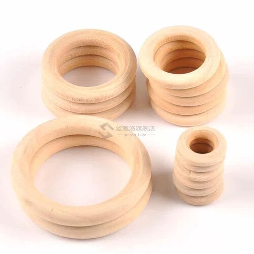 Natural Wood Circle DIY Crafts Embellisht  Wooden Ring Child
