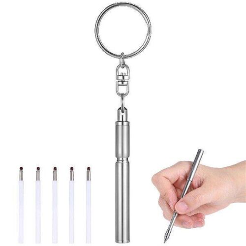 Stainless Steel Retractable Pen Key Chain Ball Pens