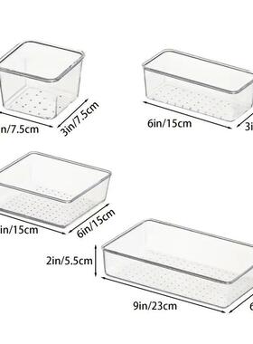 10-Piece Versatile Drawer Organizer Set - Clear Plastic Tray
