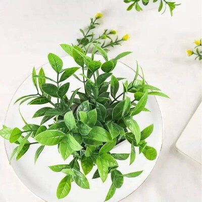 1Pcs Artificial Green Potted Plants Flower for Indoor Home R