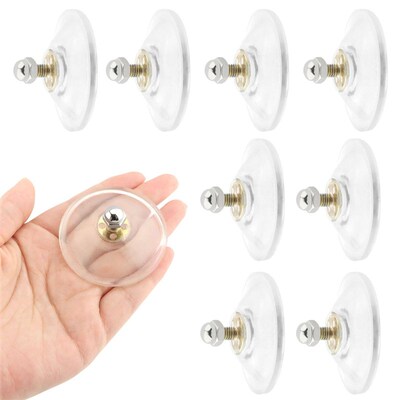 8pcs Suction Cup Waterproof Hanging Hook Bathroom Mirror Was