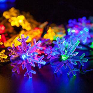2023 Snowflake Lights Fairy 4.9m String LED New Solar