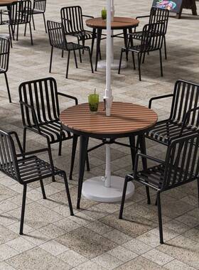 46506庭院桌户外组合彩色带伞咖椅奶茶甜品店室外休闲区露台啡外