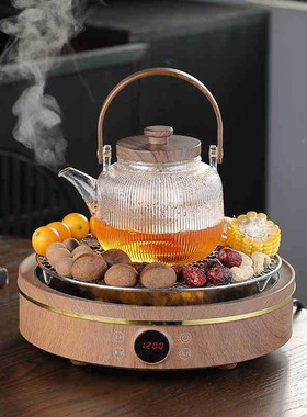 新2款00W电陶炉网红围炉煮茶室2内耐热玻璃煮茶2200双环烤茶炉壶