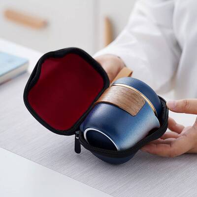 陶瓷快茶客便杯一壶三杯捷式YG-07240旅行公茶具小套装简约功夫茶