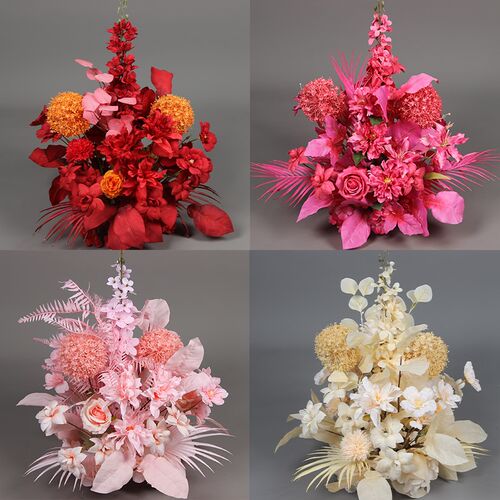 婚庆千代兰路引花成品仿真花 婚礼场景布置地排花T台舞台装饰花艺