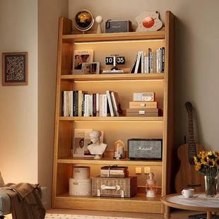 实木书架梯形置物架落地展示柜一体靠墙多层客厅收纳柜儿童储物柜