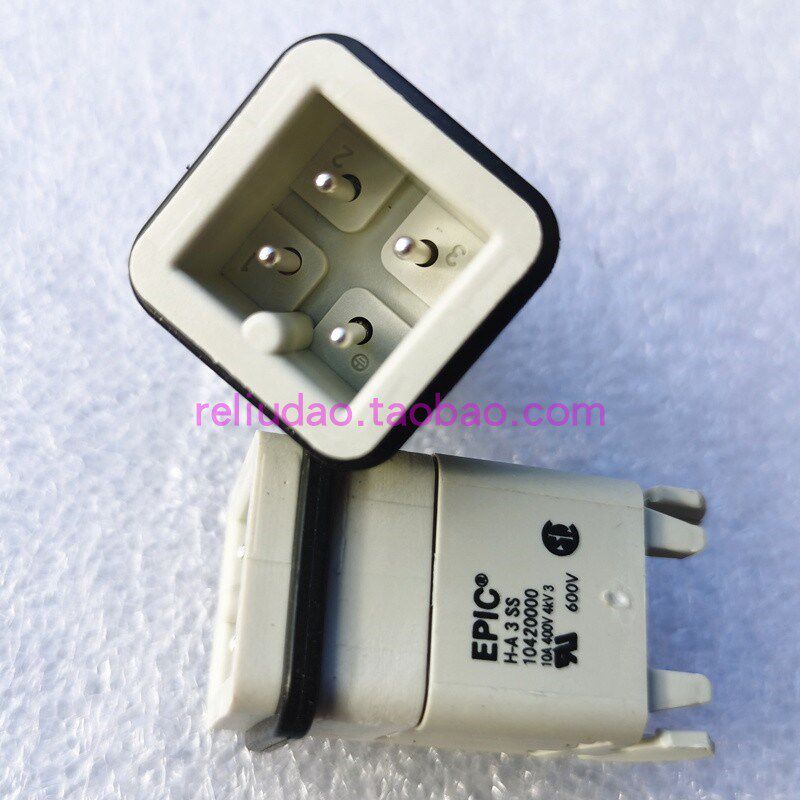 EPIC连接器10420000公芯4针H-A-3-SS螺钉型 10A250V原装3芯+1地线