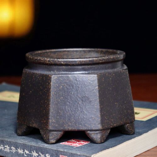 精品紫砂花盆小多肉陶瓷绿植老桩盆景盆菖蒲金弹子桌面古井八方盆