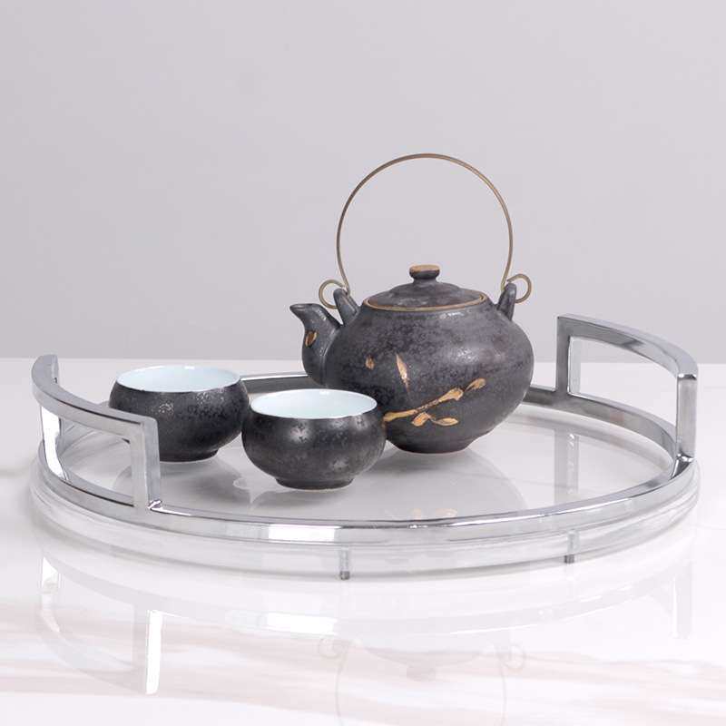 亚克力盘子摆件金属圆形摆设轻奢钥匙珠宝首饰茶盘托盘装饰收纳盘,3C数码配件,其它配件,淘宝优惠券,粉丝福利购,淘宝优惠卷