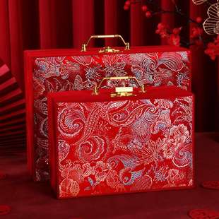 结婚礼金盒提亲聘礼箱彩礼钱盒子装万元订婚用品大全10万18万箱子