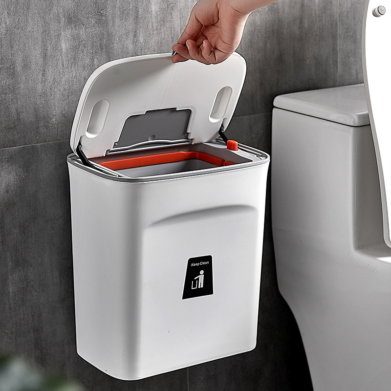 卫生间壁挂式垃圾桶免弯腰自动打包夹缝厕所防臭厕纸篓悬挂洗手间