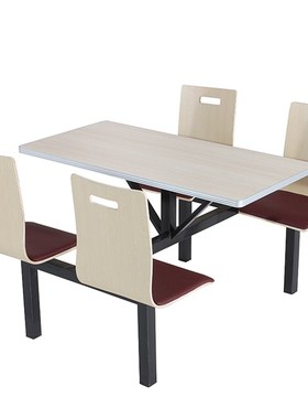 工厂学生学校员工食堂餐桌椅人人四人不锈钢饭堂餐桌椅连体