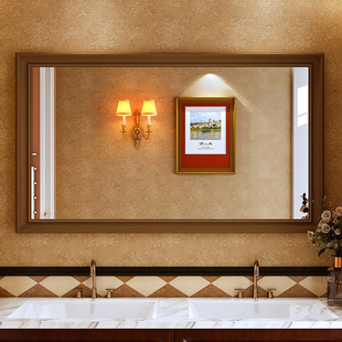 浴室镜卫生间洗面台厕所挂墙式洗手间洗手台免打孔手盆上面的镜子