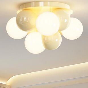 奶油风卧室主灯北欧魔豆公主儿童房现代创意设计师吸顶灯casa照明