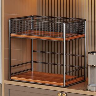 实木桌面杯架博古架中古风杯子置物架茶具收纳神器桌上书架办公桌