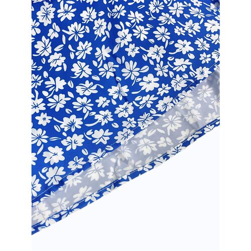The cami dress with small flower prints a backless design