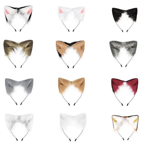 pc Cat Ears Hairband Headdress Simulation Fox Plush