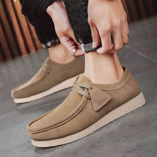 Fahion Khaki Caual Shoe For Men Suede Leather Loafer Men Pla