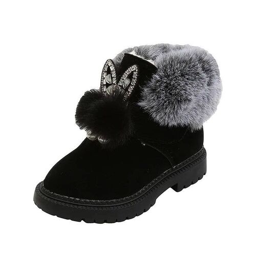 Girls Princess Snow Boots, Sapatos esportivos de couro infan