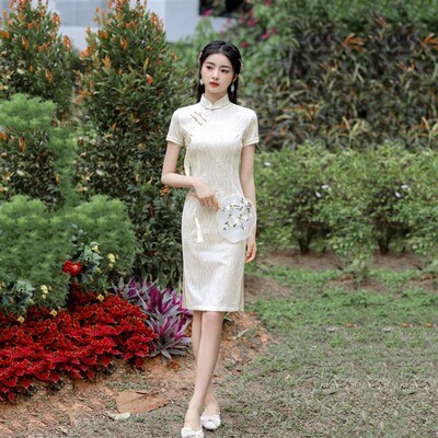 Cheongsam, spring and summer new style, young girl lace, tas