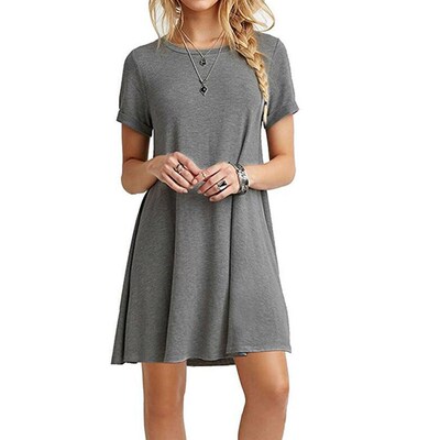 Casual Boho Beach Dresses  Womens O-Neck Party Summer Dress
