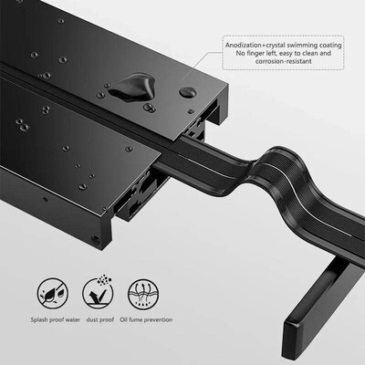 Wall power rail socket, kitchen aluminum expansion socket 40