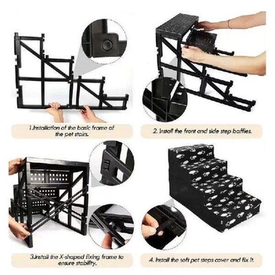 Pet Stairs For Cats Dogs Bed Steps 4-step Comfortable