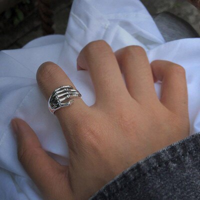 Retro Punk Opening Skull Finger Rings Steampunk Hip Hop Pers
