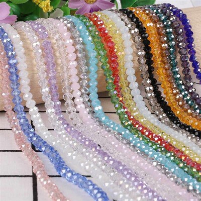 2/3/4/6/8mm Loose Rondelle Austria Crystal Beads Spacer Face