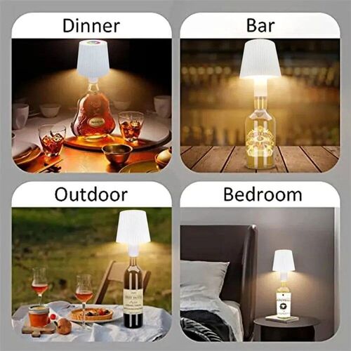 AmmToo Wine Bottle Lamp Head Table Lamp Removable Portable C