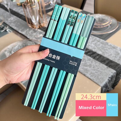 5Pairs Chopsticks for Non-Slip Food Sticks Chop Sticks Reusa